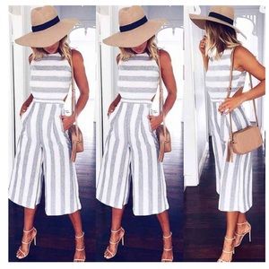 Casual Striped Jumpsuit